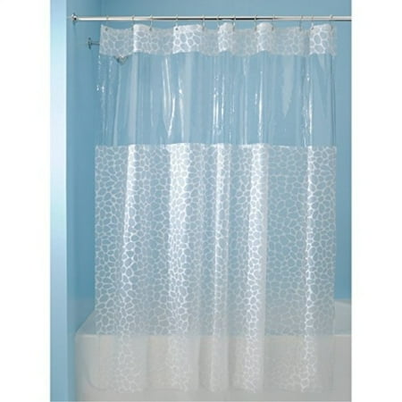 curtain shower inch frosted pebblz interdesign vinyl hookless clear walmart