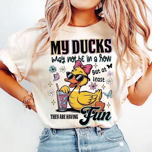 Funny Ducks Not in a Row Sarcastic T-shirt, Snarky Funny Duck Shirt, Cute Duck Tee TH020613
