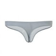 thumbnail image 4 of HUPOM Mens Underwear Boxer Briefs Male Thongs Low waist Drop Waist Solid Briefs Gray L, 4 of 4