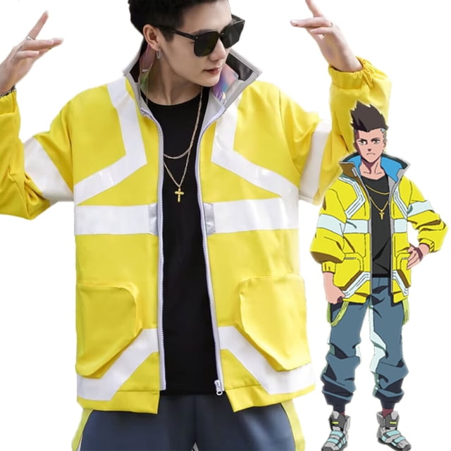 Disfraz de Anime de David Martinez para hombre, camisa con cuello informal, chaqueta de Halloween, uniformes de Carnaval