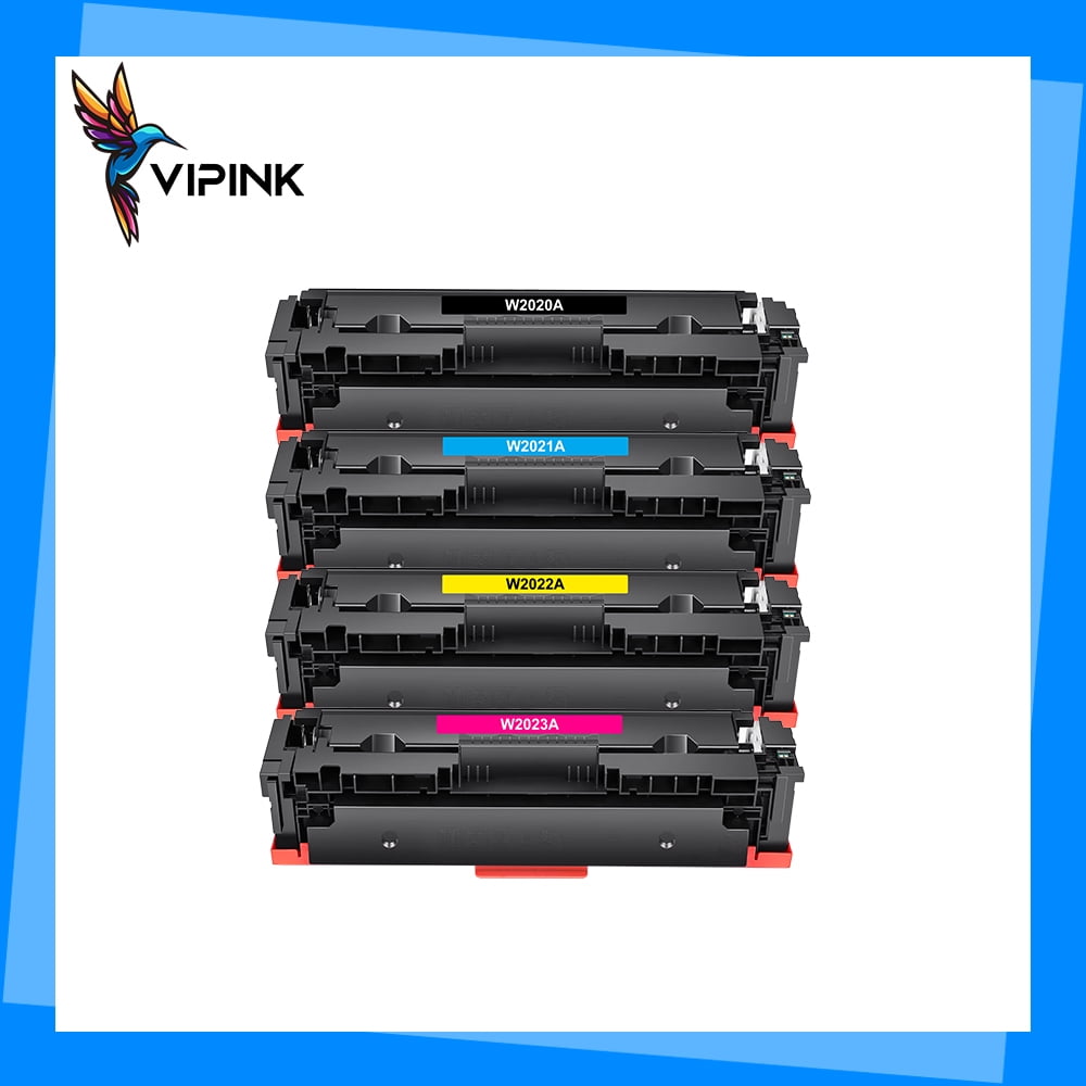 VIPink 414A Toner Cartridge 4-Pack (with Chip) Compatible for HP 414A 414X W2020A Color Laserjet Pro MFP M479fdw M454dw M479fdn M479dw M479 M454dn M454 M455 M480 Printer  (Black Cyan Magenta Yellow)