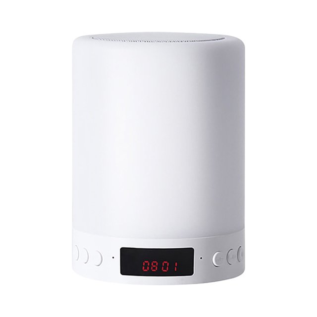 PAVEOS - Reloj despertador inteligente con FM y cambio de color, pequeño altavoz Bluetooth nocturno, ajuste de brillo de tres niveles, seis efectos de cambio de color, apto para exteriores,