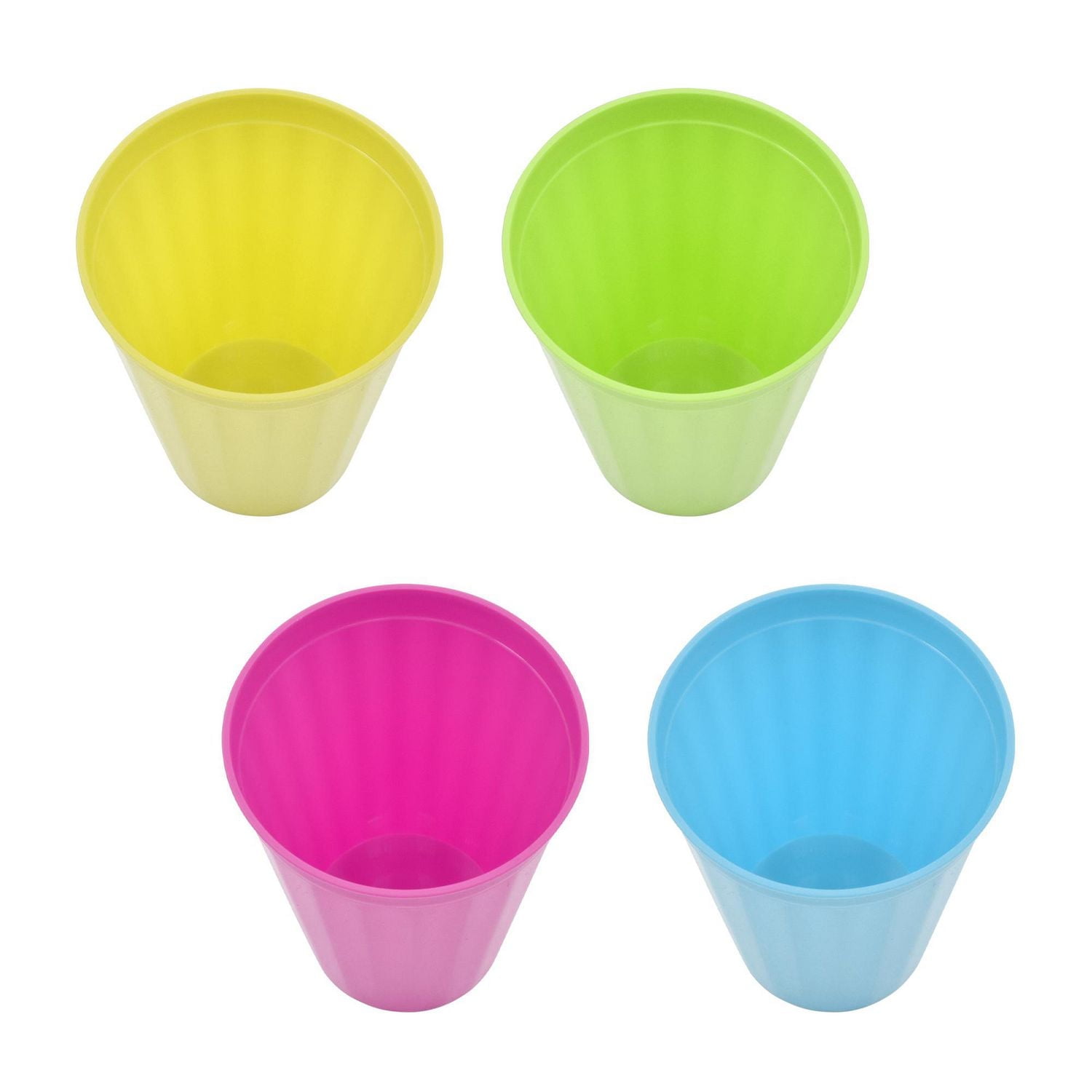 Mainstays Assorted Colour Plastic Tumbler Set, 4pc, 50% Recycled Material