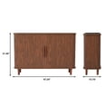 thumbnail image 4 of PHOYAL Rectangle Sideboards Buffets Cabinet, Fluted Sideboard Storage Cabinet with 2 Sliding Tambour Doors, 47.24" * 15.74" * 31.49", Walnut, 4 of 8