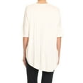 thumbnail image 5 of Womens Casual Lace Up V-Neck Loose Fit Top with Short Dolman Sleeves, 5 of 6