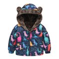 thumbnail image 2 of TAGOLD Fall Winter Savings for Kids Coats, Toddler Baby Boys Girls Cute Print Plush Cute Winter Thick Casual Keep Warm Hooded Coat Jacket, 2 of 5