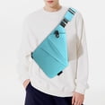 thumbnail image 4 of Bolso de pecho a la moda para hombre riñonera pequeña de gran capacidad bandolera Simple bolso antirrobo correa ajustable riñonera ergonómica, 4 of 6