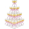 thumbnail image 6 of 20 Pack Acrylic Champagne Tower Set, 7oz Shatterproof Flutes + 25 Pink Bows & 30 Dots for Wedding, 6 of 6