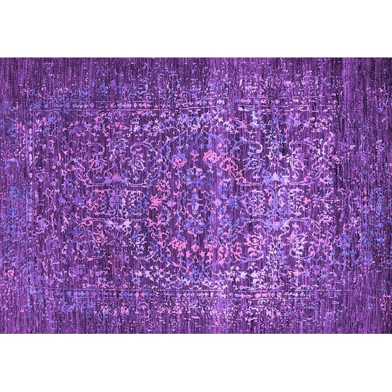 Ahgly Company Indoor Rectangle Oriental Purple Industrial Area Rugs, 2' x 3'