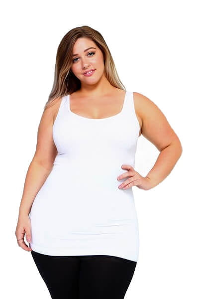 plus size white tank