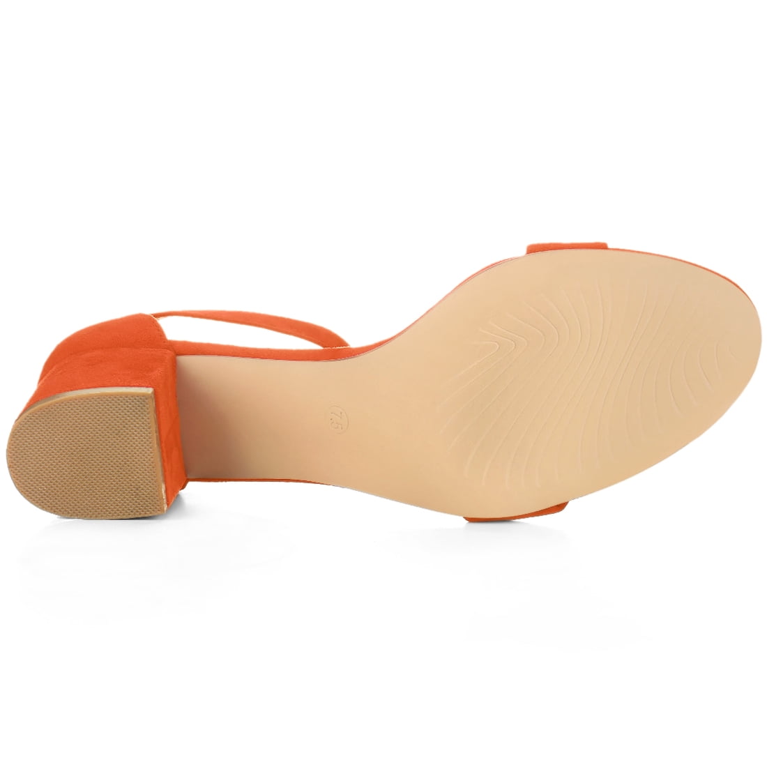 DARING DIVA Women's Open Toe Block Heel Ankle Strap Sandals Orange 10