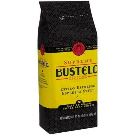 supreme by bustelo whole bean espresso coffee, two 16-ounce bags (2 pounds)