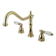 thumbnail image 1 of Kingston Brass KB1792WLLLS 8 x 16 in. Widespread Kitchen Faucet Less Sprayer with Crystal Handle, Polished Brass, 1 of 1