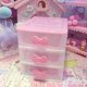 thumbnail image 3 of Encantadora caja de almacenamiento de recepción con cajones de recepción de escritorio de tres niveles, lazo rosa Adepaton CZMR-ZC258, 3 of 5
