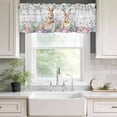thumbnail image 3 of Bunny Easter Rod Pocket Curtain Valance, Spring Floral Eucalyptus Leaves Weeping Wooden Farmhouse Window Valance for Living Room, Bedroom, Kitchen 42"W x 18"L, 3 of 9
