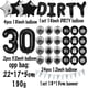 thumbnail image 2 of Juego de globos de cumpleaños Dirty 30 globos negros de aluminio, 31 unidades, 2 of 2