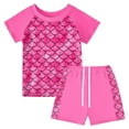 thumbnail image 3 of MesaSe Filles Rash Guard 2 Pièces Maillots de Bain Poisson Échelle Modèle Maillots de Bain Upf 50+ Uv pour 4-12 Ans, 3 of 6