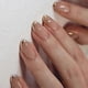 thumbnail image 1 of French Tip Press on Nails Almond Fake Nails Medium False Nails with Gold Tips, 1 of 5