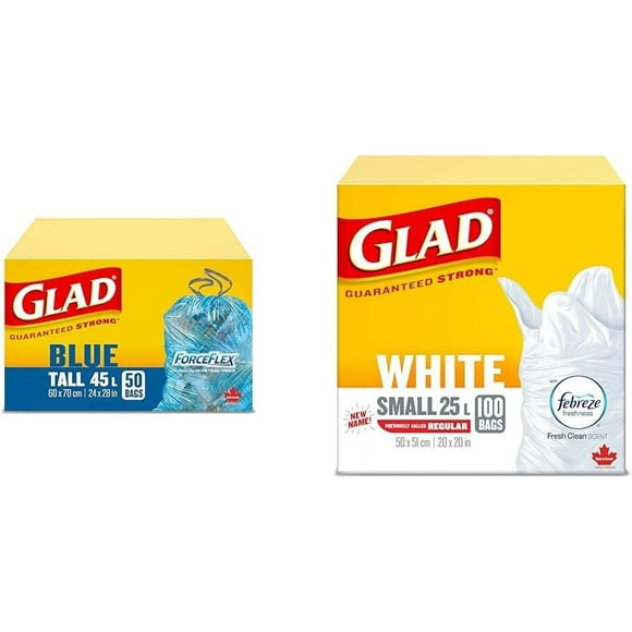 ERDS-Blue Recycling Bags (Tall 45 Litres) + White Garbage Bags (Small 25 Litres)