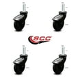 thumbnail image 2 of 3 Inch Black Hooded Neoprene Rubber 10mm Threaded Stem Casters Set 4 SCC, 2 of 2