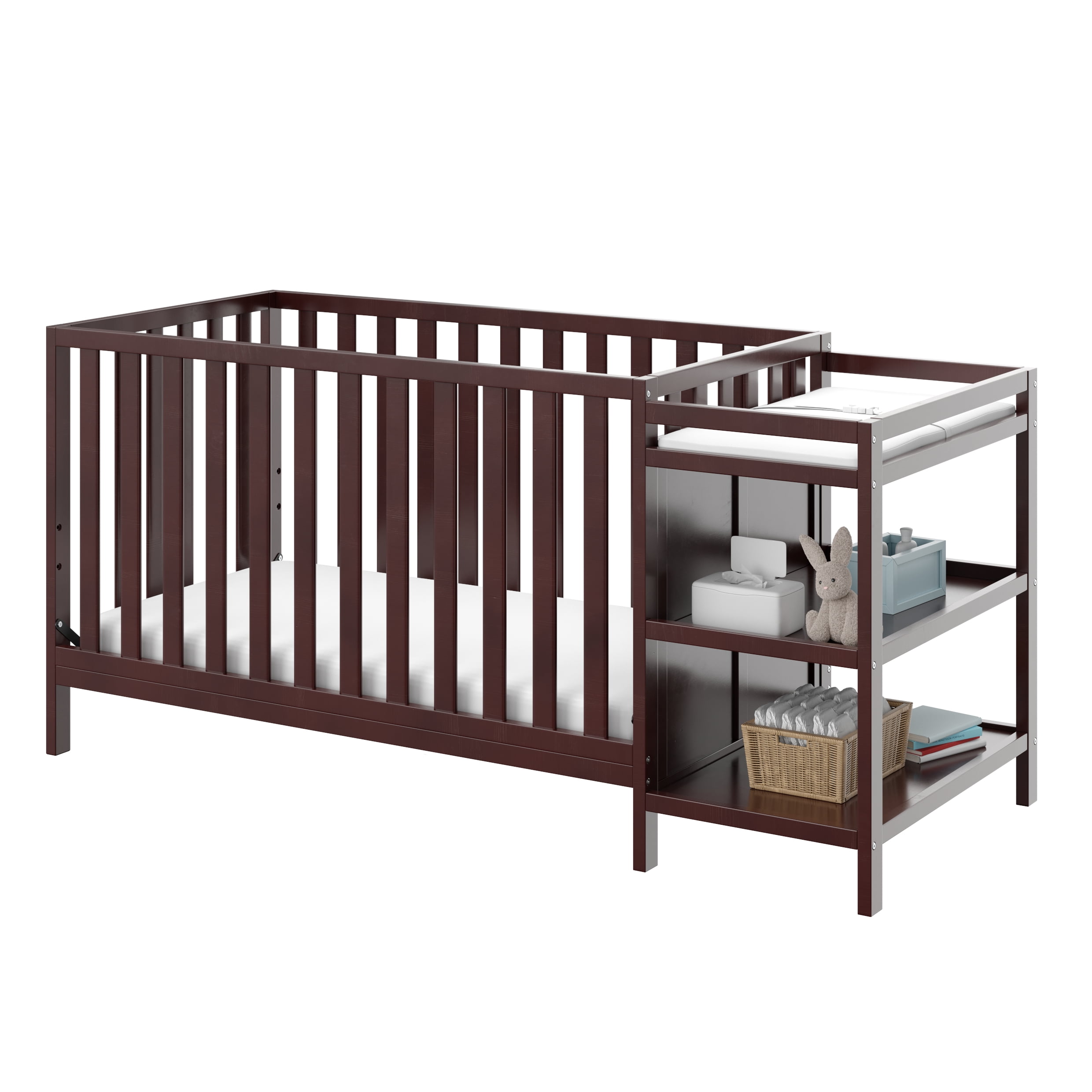 Storkcraft Pacific 4in1 Convertible Crib and Changer, Espresso