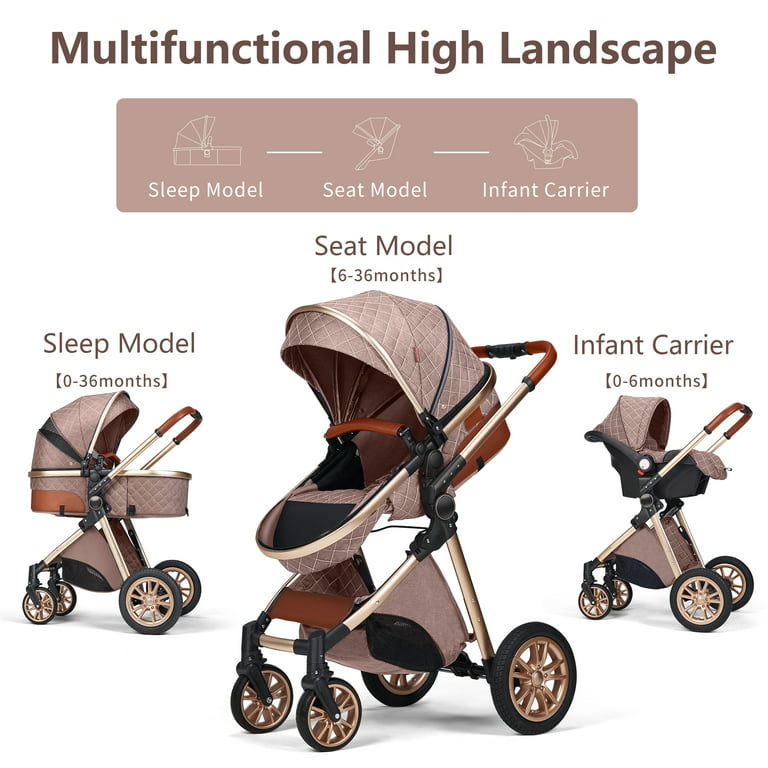 Multifunctional Luxury Baby Stroller two-way trolley folding bi