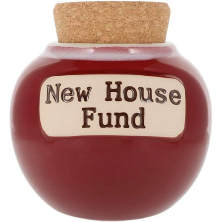Cottage Creek Red Ceramic New House Themed Piggy Bank