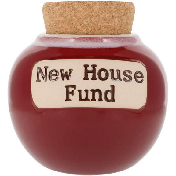 Cottage Creek Red Ceramic New House Themed Piggy Bank