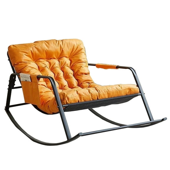 SUSUZI Rocking Chair with Cushion, Lounging Chair for Indoor and Outdoor Patio, Oversize Rocking Chair for Living Room, Porch, Gray