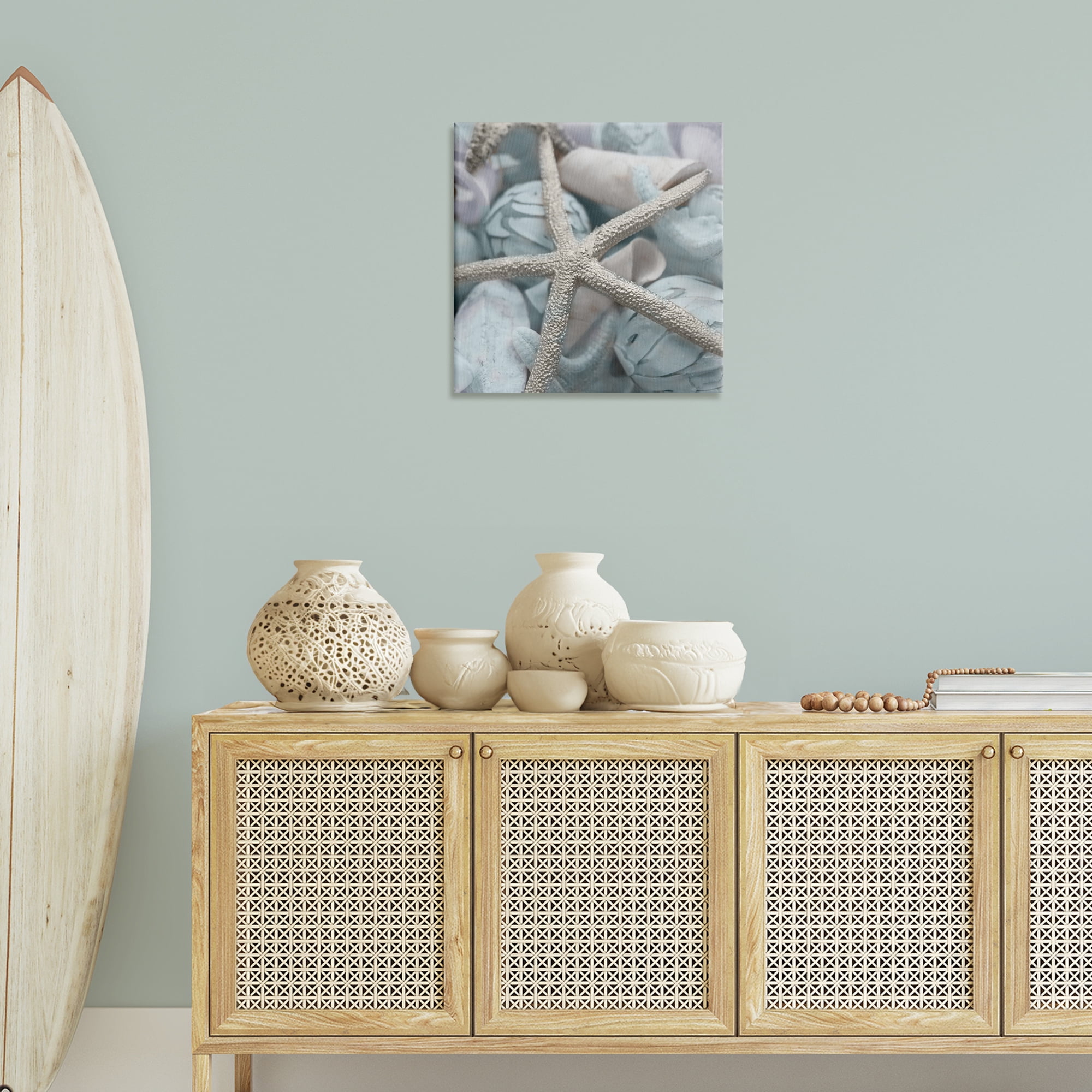 Stupell Industries Starfish & Various Shells Nautical & Beach Photography Wrapped Canvas Art Print Wall Art, 24 x 24