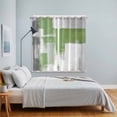 thumbnail image 4 of Sage Green Gray Kitchen Curtains 63 Inch Length, Oil Painting Geometric Abstract Modern Grommet Top Bedroom Living Room Curtains, Light Filtering Cafe Curtain Drapes 2 Panels Set 84''x63'', 4 of 9