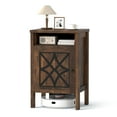 thumbnail image 1 of Gymax Robot Vacuum Stand Cabinet w/ Door & Open Shelf for Home Office Living Room Dark Brown, 1 of 10