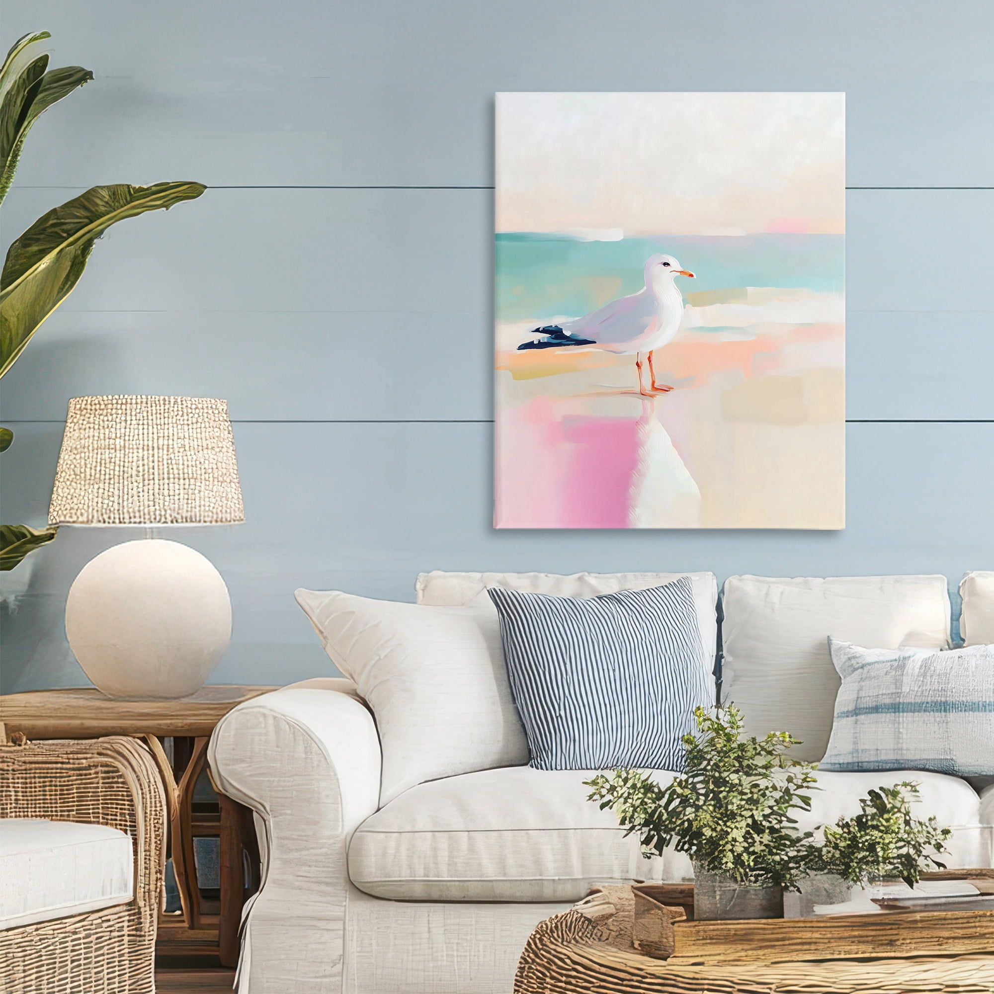 Stupell Industries Seagull Beach Tranquil Reflection Canvas Wall Art, design by The Prints Vibe