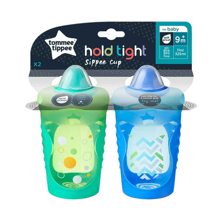 Toddler Sippy Cup Set 2 Pack Blue Green Training No Spill Easy Carry 7  Ounce New