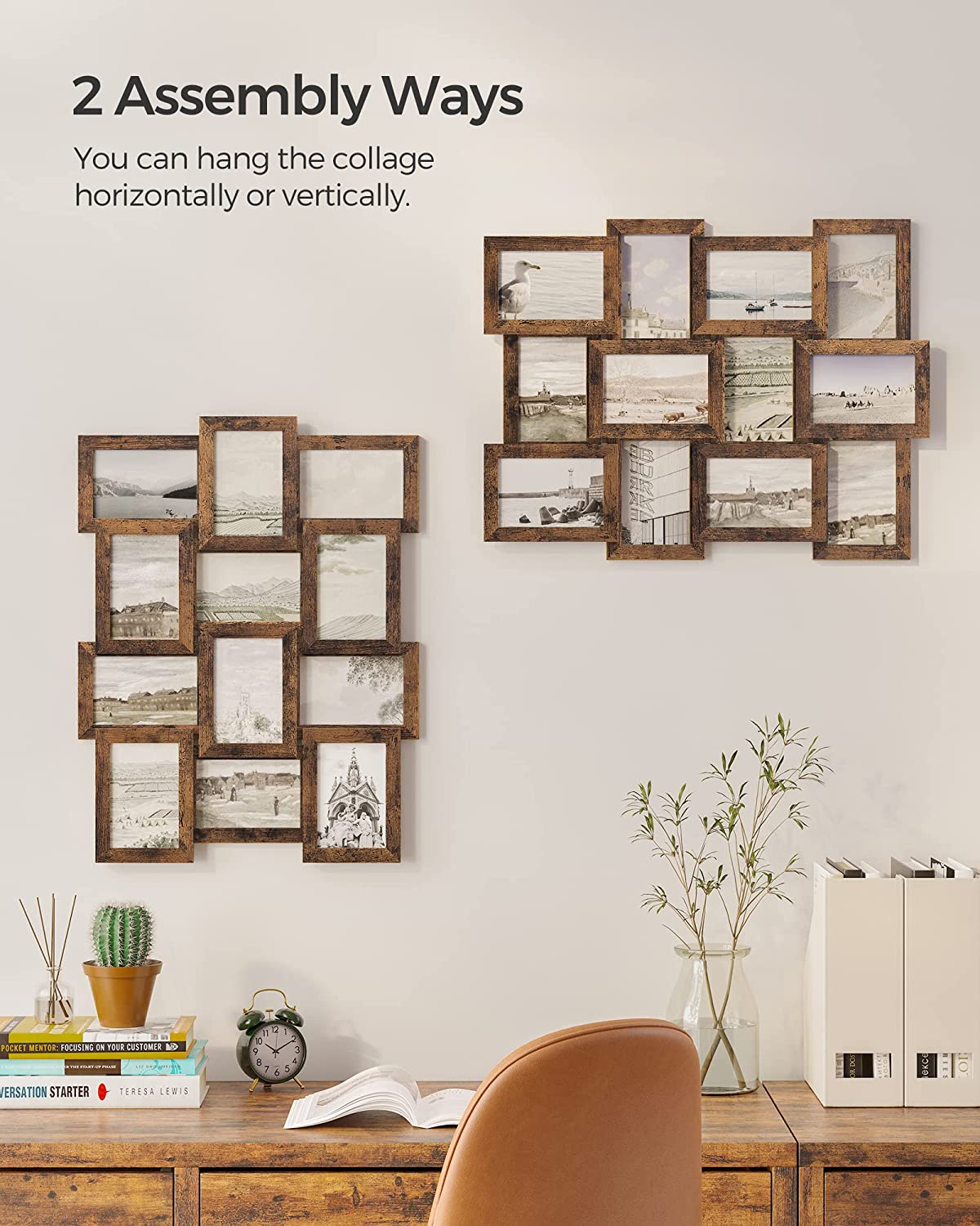 Collage Picture Frames, 4x6 for Wall Decor Set of 12, Multi Family Photo for Gallery Decor, Hanging Display, Assembly Required, Ink Black