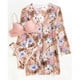thumbnail image 5 of Traje de baño de bikini de 3 piezas con estampado floral y tirantes finos para mujer con cubierta para playa Rosa L, 5 of 5