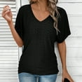 thumbnail image 4 of Besolor Summer Tunic Tops for Women V Neck Short Sleeve Eyelet Shirts Casual Going out Dressy Blouses, 4 of 6