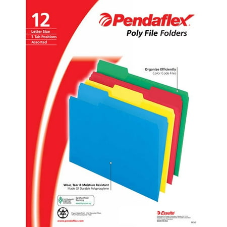 Ampad Solid Color Poly File Folder 12ct