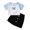 Light Blue, variant on 3-10 Years Girls 2-piece Outfit Butterfly Print Short-sleeved T-shirt Skirt Set for Children Kids Little Girls