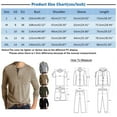 thumbnail image 3 of Long Sleeve Shirts for Men Henley Shirt Crew Neck Buttons Solid Color Casual Loose Henley Shirts for Men, 3 of 5