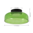 thumbnail image 3 of Jonathan Y 12" Minimalist Iron/Glass Dimmable Integrated LED Flush Mount, Green/Black, 3 of 7