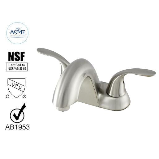 10249163 - Hybrid Metal Double Handle Lavatory Bathroom Faucet with Pop Up (Brushed Nickel)