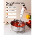 thumbnail image 3 of Sangcon Batidora de Inmersión de Mano, Batidora de Mano Eléctrica 3 en 1, Batidora de Mano de 400 W, Batidora de Varilla con Hoja de Acero Inoxidable con Batidor, Accesorios para Espumador de Leche -, 3 of 5