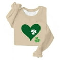 thumbnail image 4 of St. Patricks Day Shirts for Women Cute Love Heart Print Tops Long Sleeve Casual Pullover Shirts Shamrock Crewneck Sweatshirt, 4 of 4