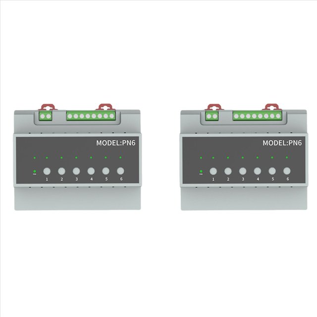 2X Módulo de Interruptor de Relé Tuya Smart Zigbee de 6 Canales Módulo de Control de Electrodomésticos de Control Remoto Compatible con Control de Motor de 3 Vías