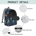 thumbnail image 4 of Robot and Gears Blue Pattern Backpack for School, Cute School Bag with Adjustable Shoulder Straps and Padded Back, 15.7"x11.8"x5.5", 4 of 5