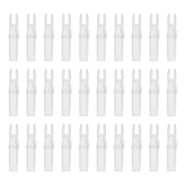Uxcell Archery Arrows Nocks 6.2mm, Plastic Insert Arrow Nock Replacement Arrow Tails for Shooting Compound Recurve Transparent White