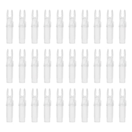 Uxcell Archery Arrows Nocks 6.2mm Plastic Insert Arrow Nock Replacement Arrow Tails for Shooting Compound Recurve Transparent White