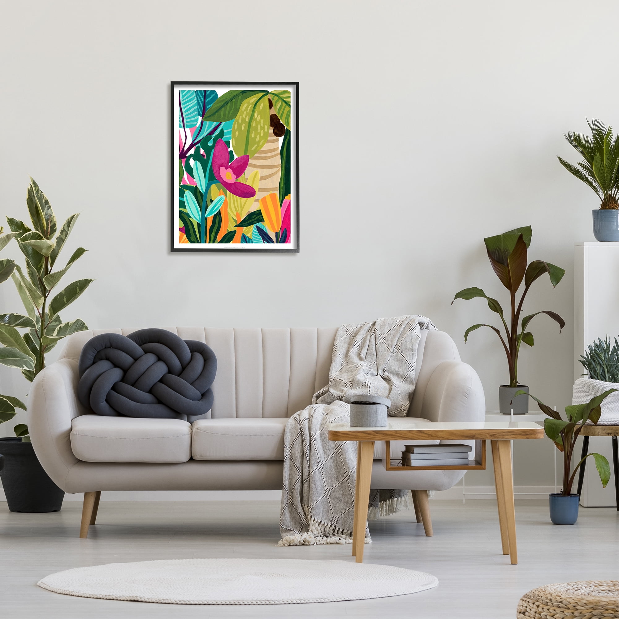 Stupell Island Thicket Bold Tropical Plants Botanical & Floral Painting Black Framed Art Print Wall Art