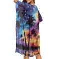 thumbnail image 4 of POLERO High Quality Fabrics Long Kimono Swimsuit Cover Up for Beach Casual Free Size Bathing Suit Cover Up Cosmic Palm Sunset Design, 4 of 6
